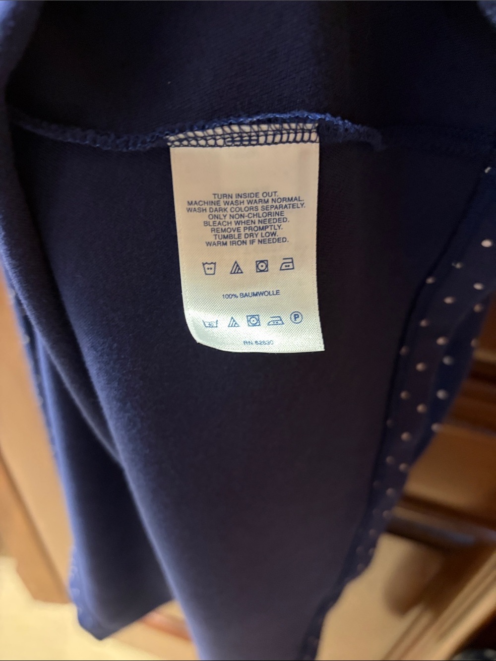 Lands' End Navy Polka Dot Dress with Tie Waist - Picture 5 of 8